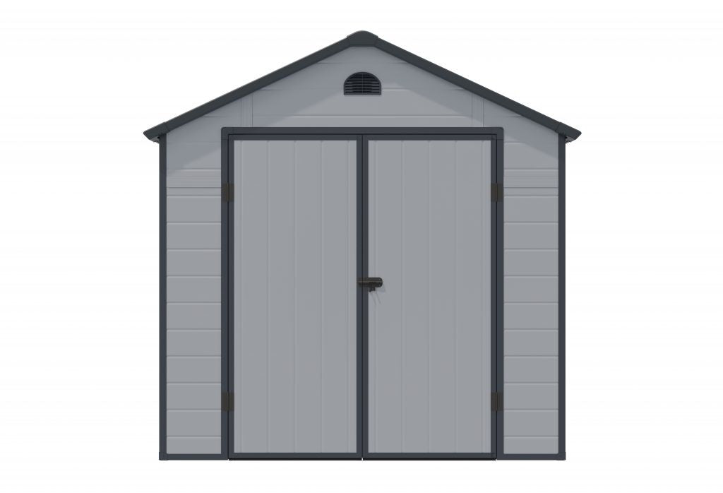 Rowlinson Airevale Apex Plastic Shed 8'x6' - Light Grey