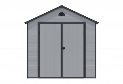 Rowlinson Airevale Apex Plastic Shed 8'x6' - Light Grey