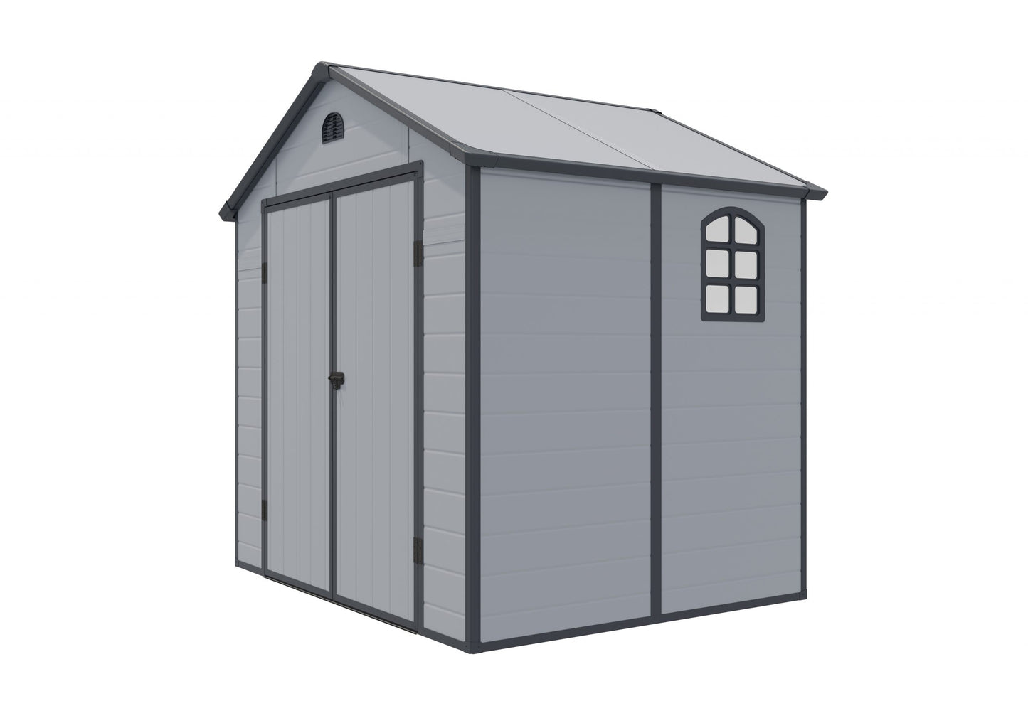 Rowlinson Airevale Apex Plastic Shed 8'x6' - Light Grey