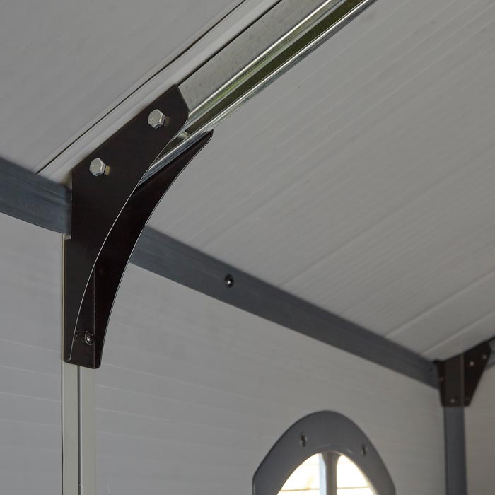 Rowlinson Airevale Apex Plastic Shed 8'x6' - Light Grey