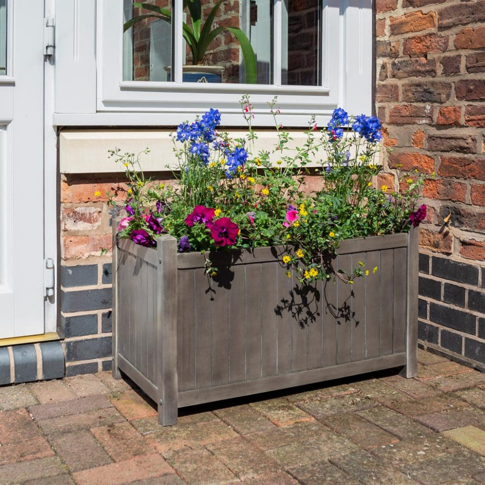 Rowlinson Alderley Grey Rectangular Planter - Taylors Garden Buildings
