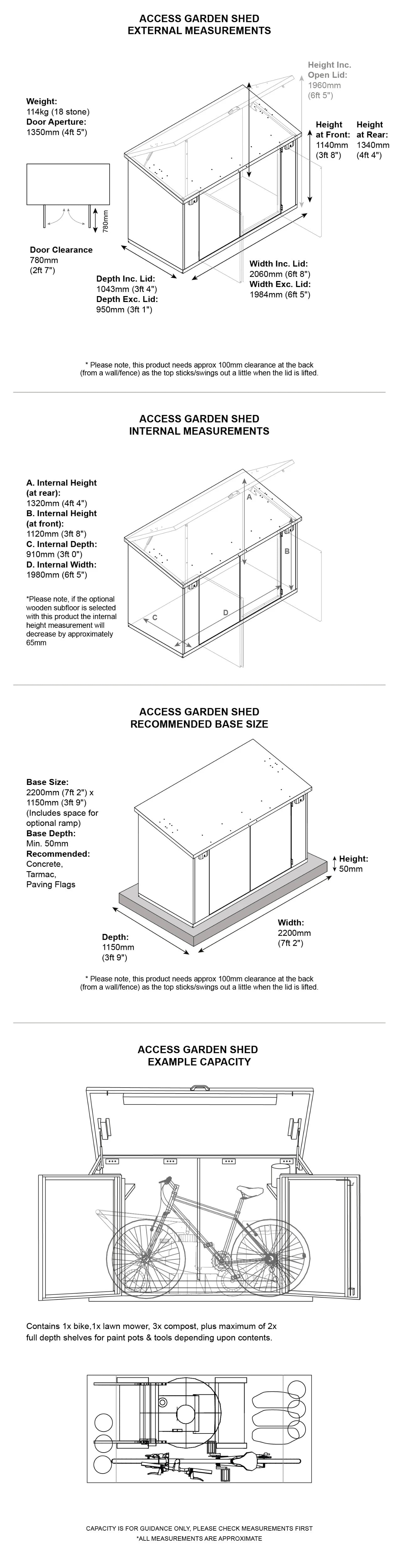 ASGARD Access Bike Store Metal Shed 6'9x3'5