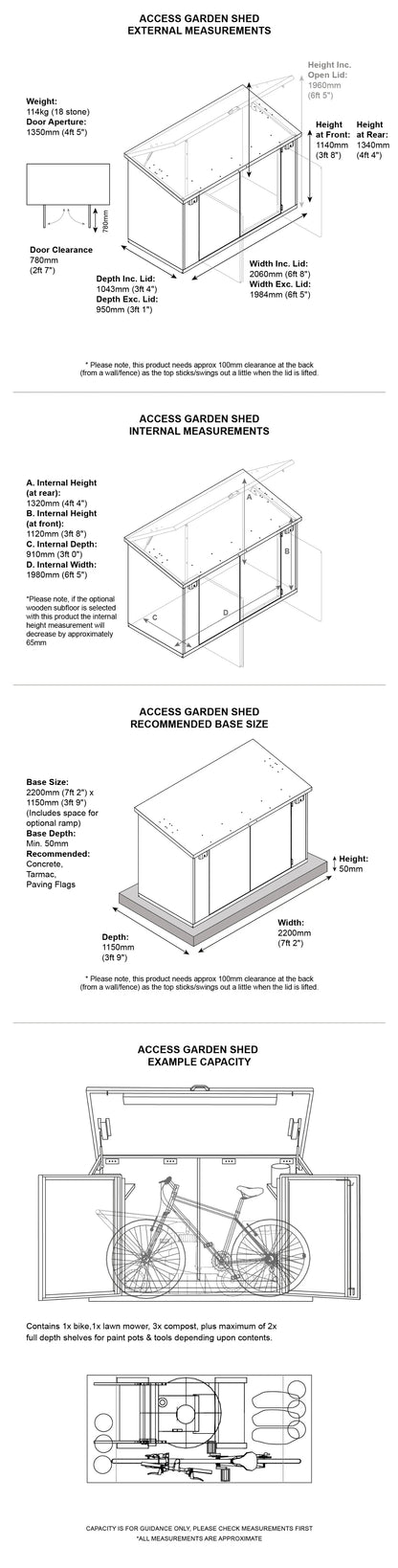 ASGARD Access Bike Store Metal Shed 6'9x3'5