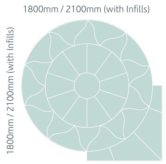 Aurora Circle Patio Kit 1.8m Antique/Barley*