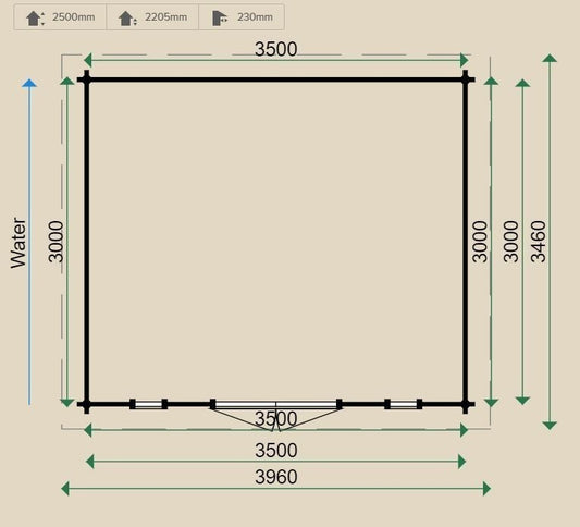 Lugarde Vale 44mm Log Cabin 3.5m x 3.m