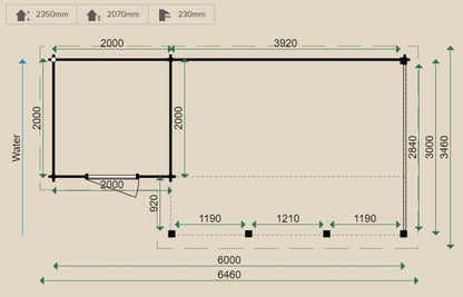 Lugarde Park 44mm Log Cabin 3m x 6m