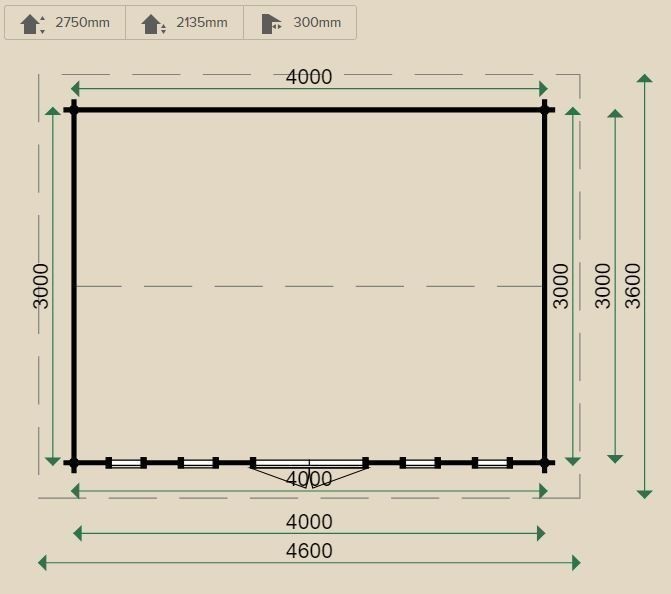 Lugarde Alabama 44mm Log Cabin 3mx4m  including Floor