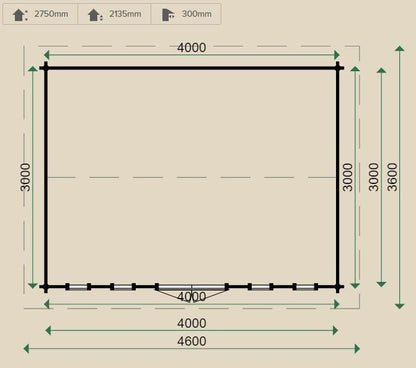 Lugarde Alabama 44mm Log Cabin 3mx4m  including Floor