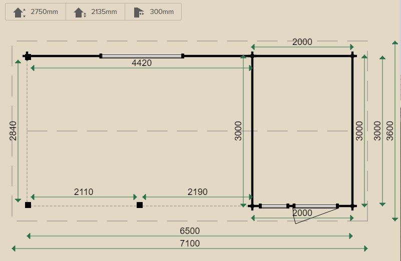 Lugarde Hannover Log Cabin 3m x 6.5m - including Internal Floor