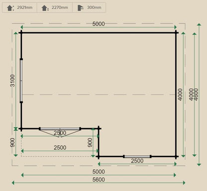 Lugarde Ruben Log Cabin 4.0m x 5.0m - including Floor