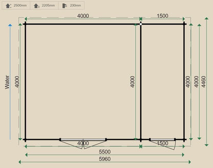 Lugarde Anne 44mm Log Cabin 4m x 5.5m