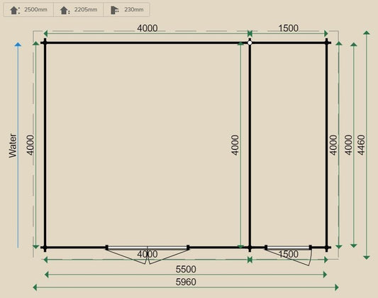 Lugarde Anne 44mm Log Cabin 4m x 5.5m