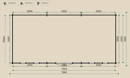Lugarde Buckby 44mm Log Cabin 3.5m x 7.5m