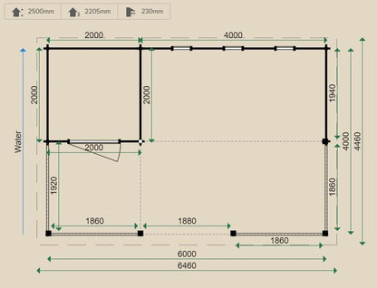 Lugarde Saloon 44mm Log Cabin 4m x 6m