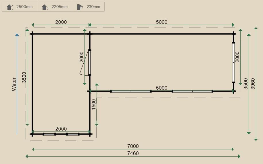 Lugarde Bordeaux 44mm Log Cabin (350x700cm)