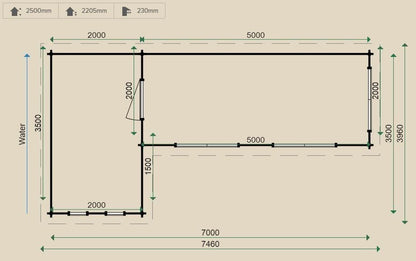 Lugarde Bordeaux 44mm Log Cabin (350x700cm)