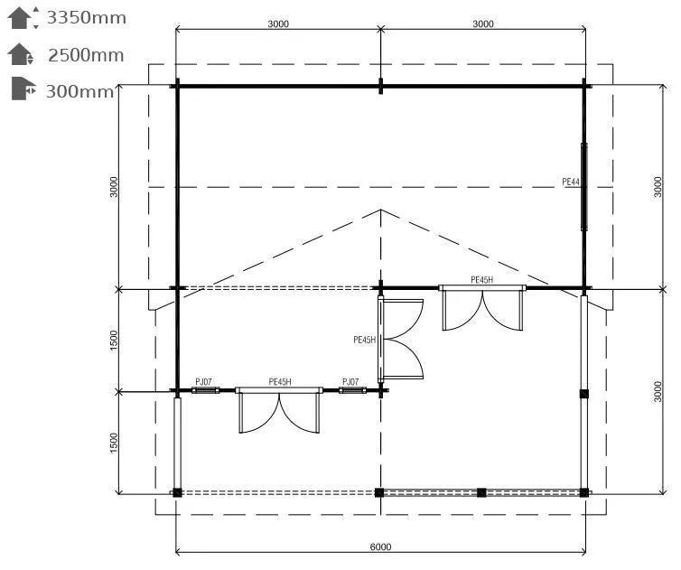 Cyprus Log Cabin with Veranda Terrace 6.0 x 6.0m