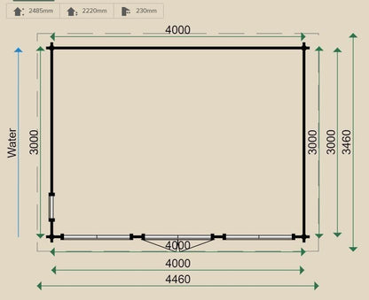 Lugarde Pear 44mm Log Cabin 3m x 4m