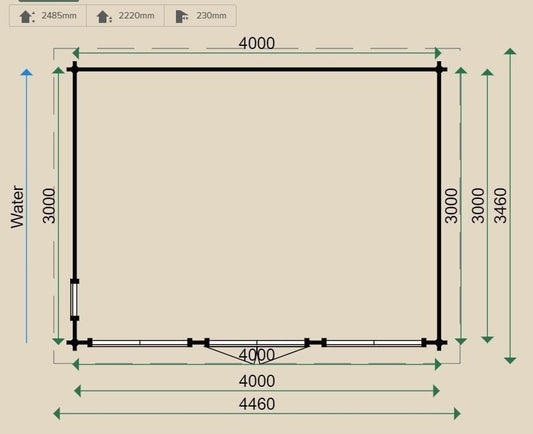 Lugarde Pear 44mm Log Cabin 3m x 4m