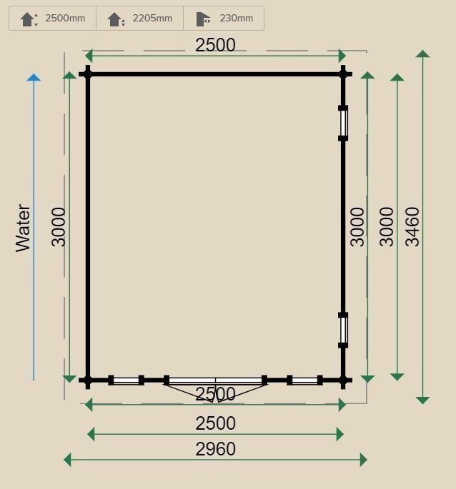 Lugarde Bravo 44mm Log Cabin 3mx2.5m