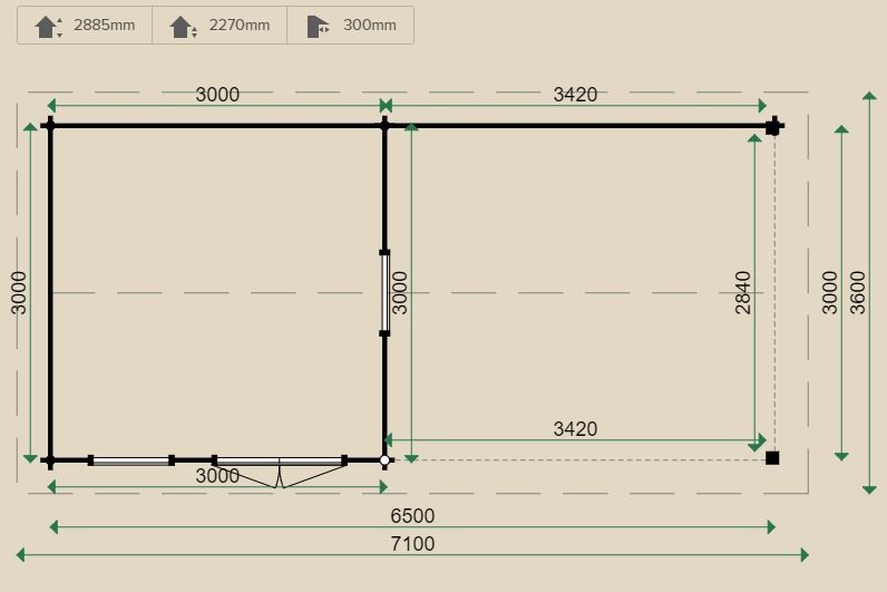 Lugarde Riga Log Cabin 3m x 6.5m - including Internal Floor