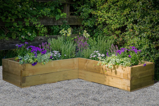 Caledonian Corner Raised Bed - with Base 130 x 130cm