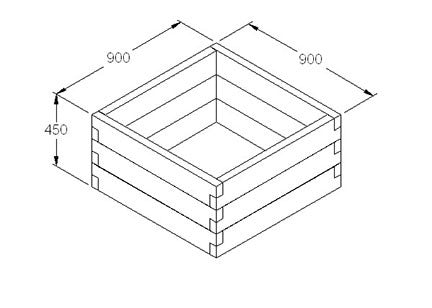 Caledonian Square Raised Bed