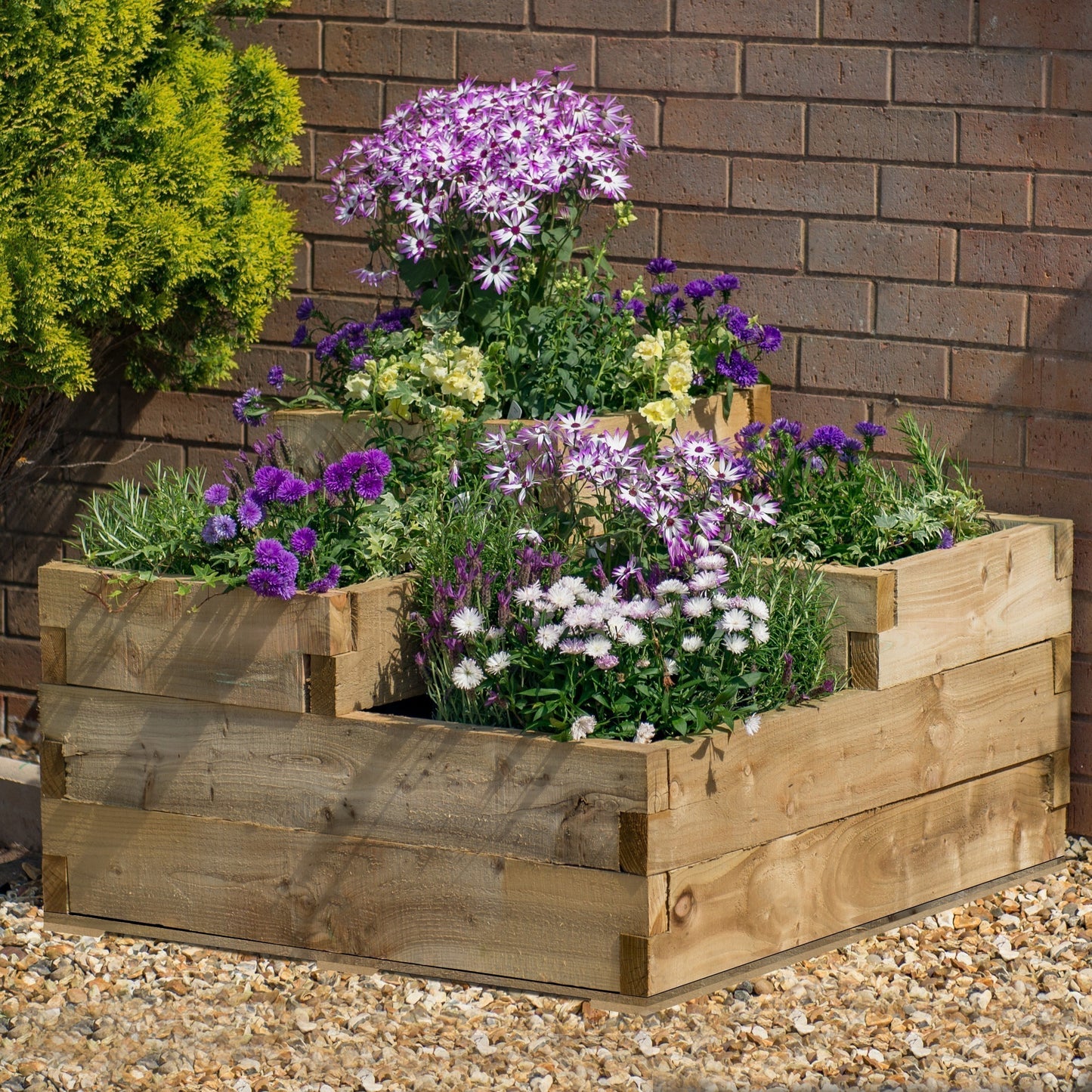 Caledonian Tiered Raised Bed - with Base - 90 x 90cm