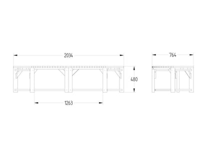 Forest Curved Firepit Bench (2 Pack)