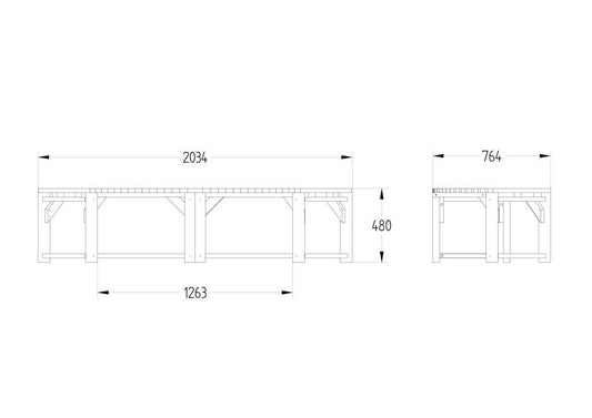 Forest Curved Firepit Bench (2 Pack)