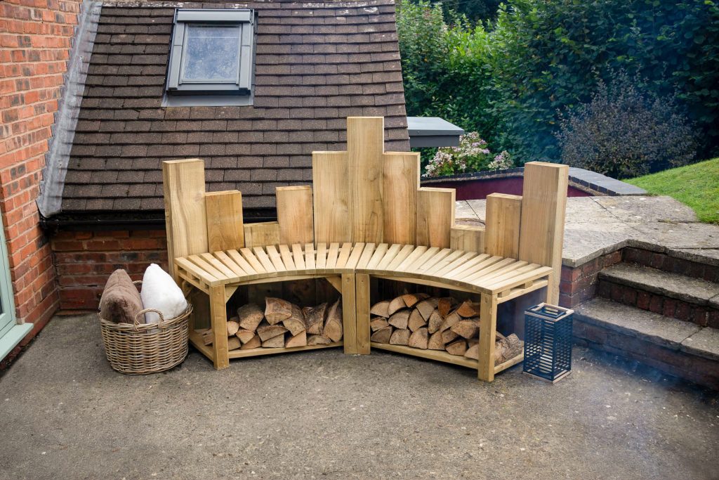 Forest Curved Firepit Bench (2 Pack)