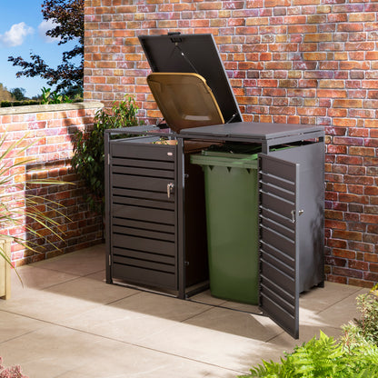 Rowlinson Chelsea Double Bin Store - Anthracite/Oak
