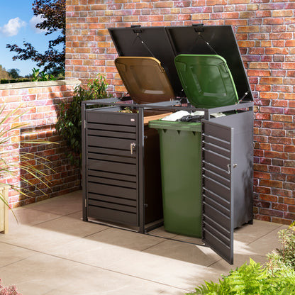 Rowlinson Chelsea Double Bin Store - Anthracite/Oak