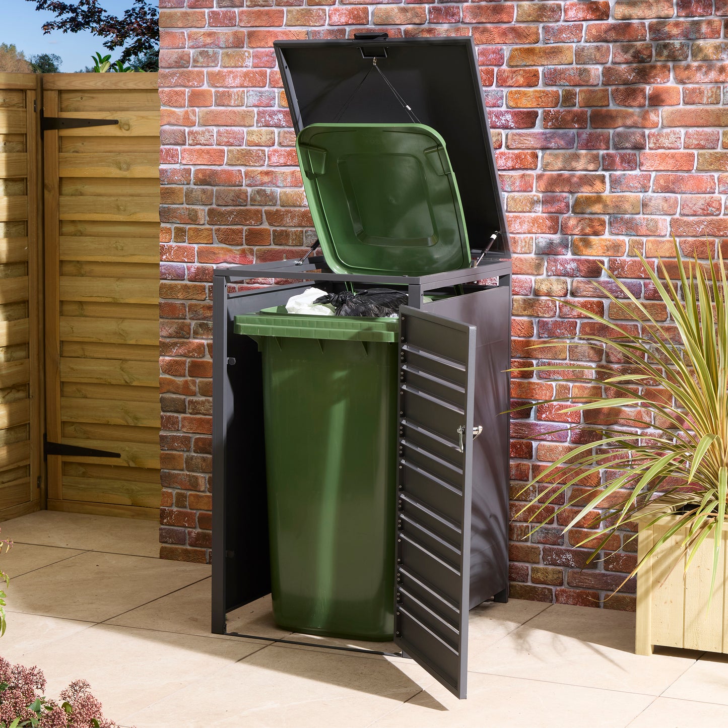 Rowlinson Chelsea Single Bin Store - Anthracite/Oak