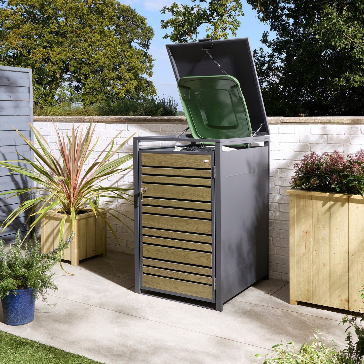 Rowlinson Chelsea Single Bin Store - Anthracite/Oak