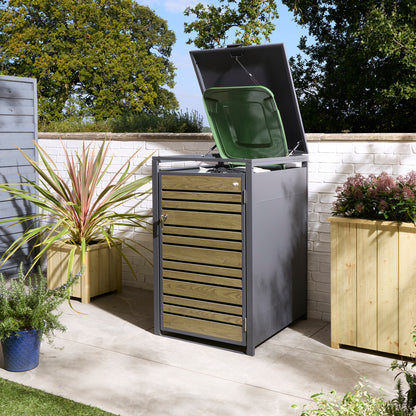 Rowlinson Chelsea Single Bin Store - Anthracite/Oak