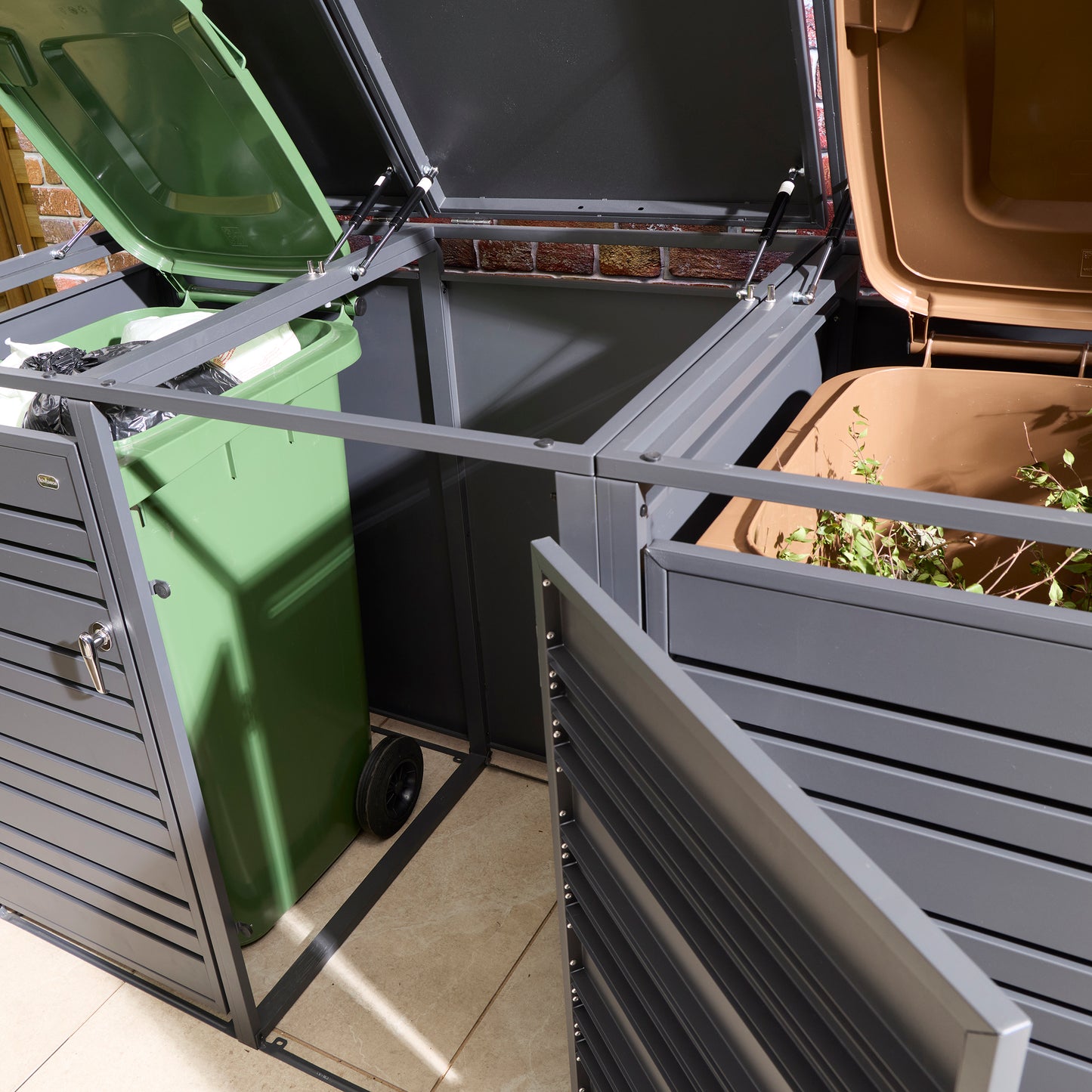 Rowlinson Chelsea Triple Bin Store - Anthracite/Oak