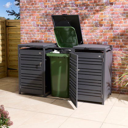 Rowlinson Chelsea Triple Bin Store - Anthracite/Oak