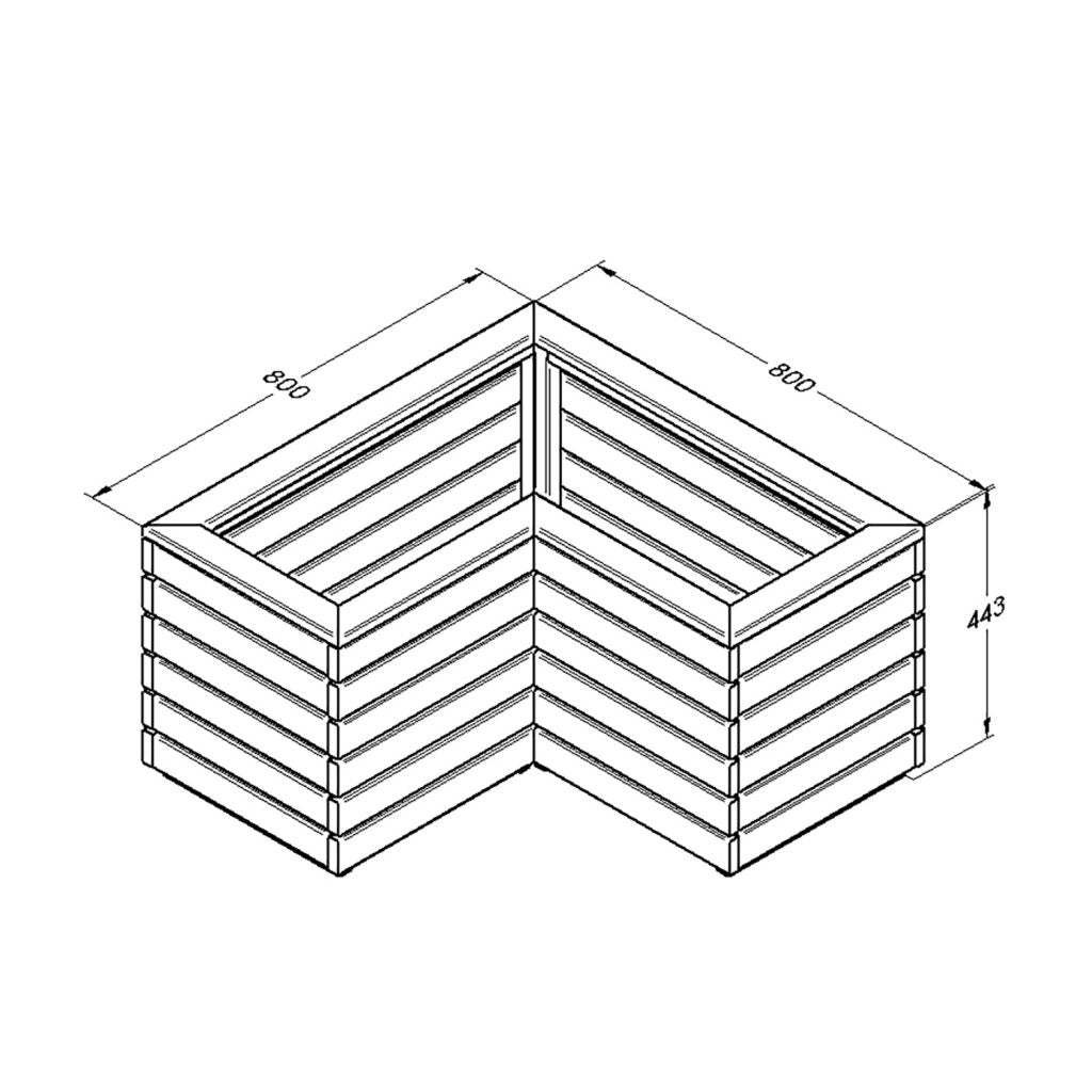 Forest Linear Corner Planter 80cm