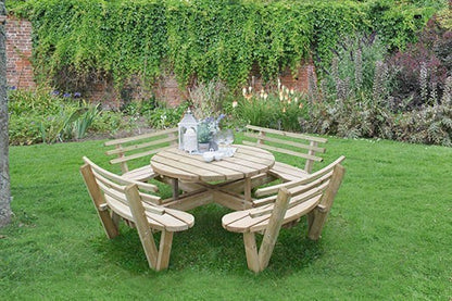 Forest Circular Picnic Table with Seat Backs