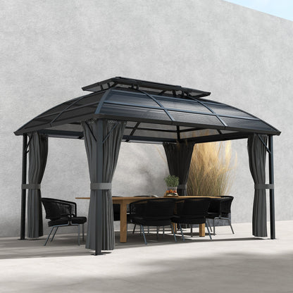 Outsunny 4 x 3(m) Polycarbonate Gazebo for Lawn, Yard, Patio, Deck