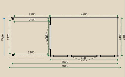 Lugarde Prima Victoria Log Cabin 2.4mx6.6m