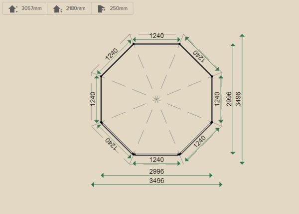 Lugarde Prima Christina Summerhouse 3m diameter