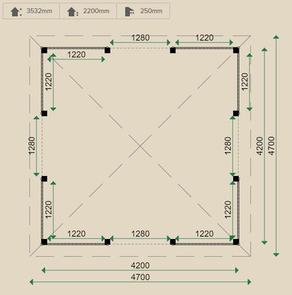 Lugarde Free Standing Veranda Madeira 4.2x4.2m