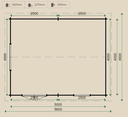 Lugarde Isabel Log Cabin 4m x 5m - including Floor