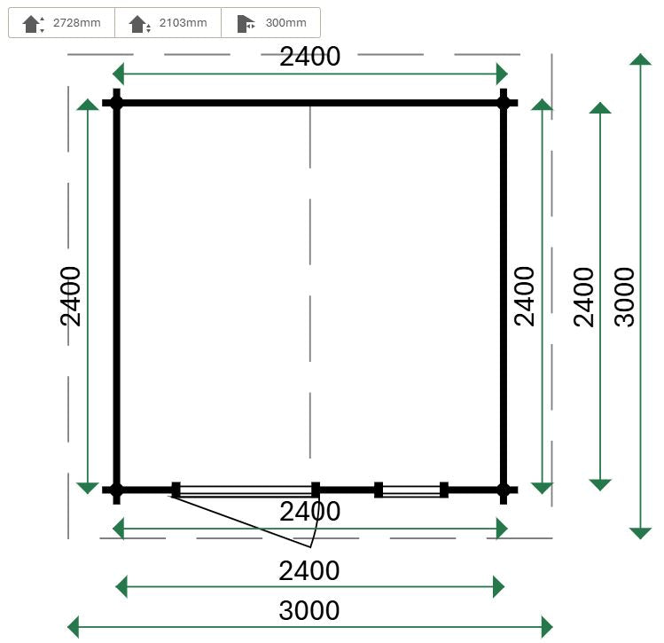 Lugarde Cornwall Log Cabin 2.4m x 2.4m