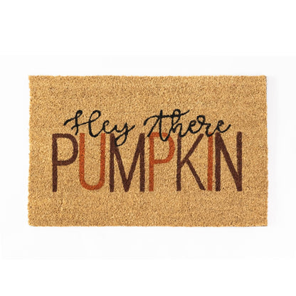 'Hey There Pumpkin' Autumn Coir Door Mat