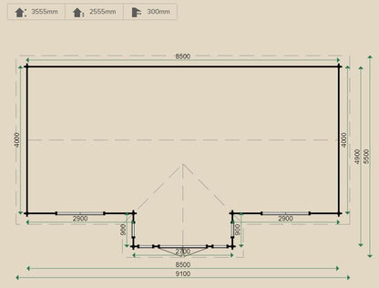 Lugarde Daisy Log Cabin 5.5m x 8.5m - Including Floor