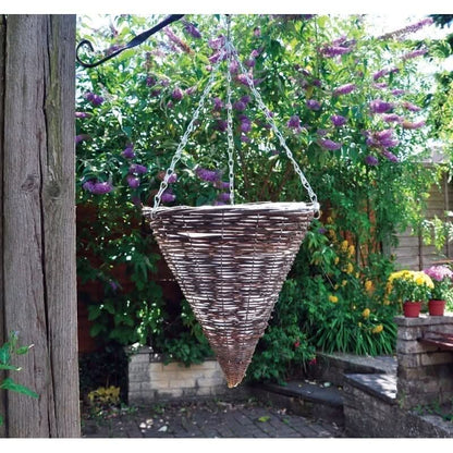 Dark Rattan Cone Hanging Basket - Pack of 12