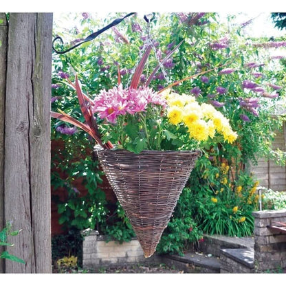 Dark Rattan Cone Hanging Basket - Pack of 12